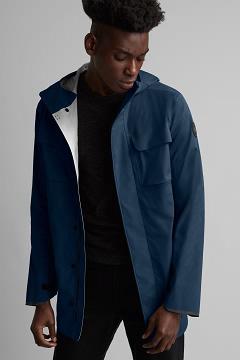 Chamarras Canada Goose Hombre Mexico - Wascana Chubasquero Black Label Azules Oscuro MT9436125